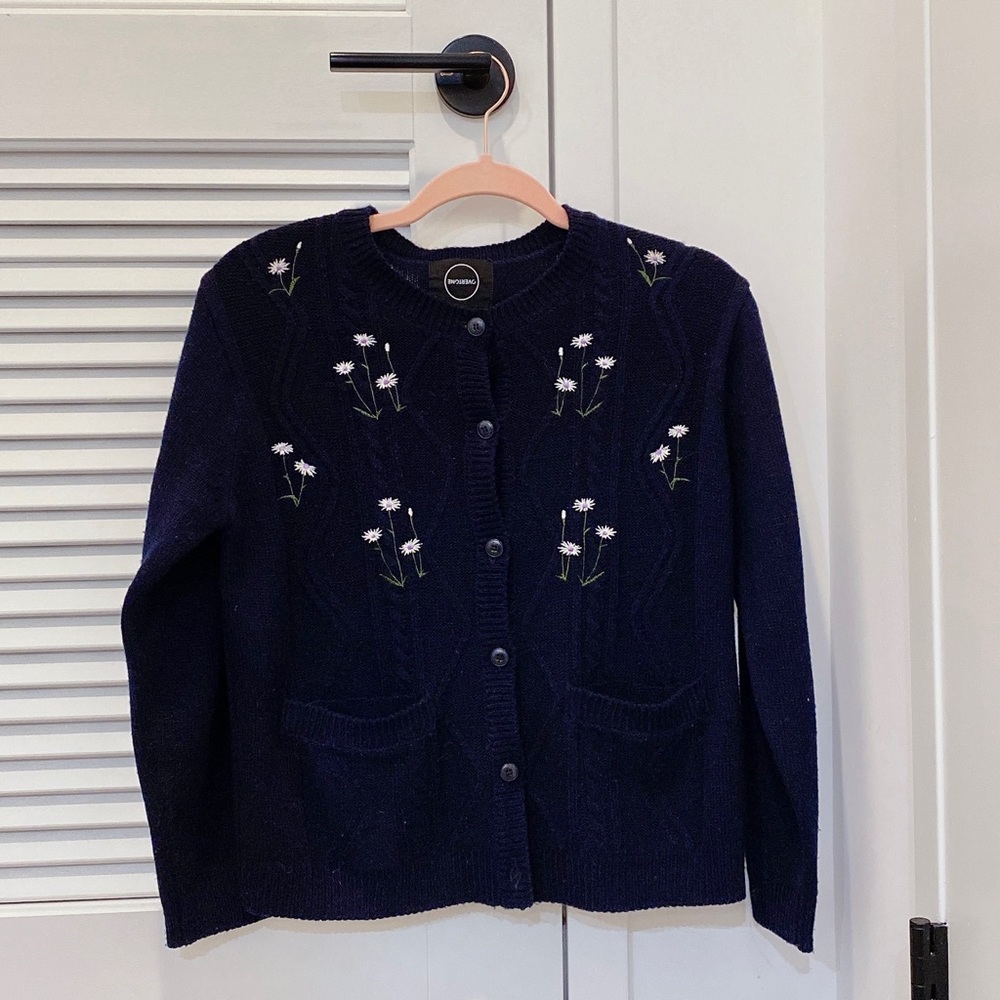 LoveShackFancy-like Flower Embroidered Cardigan